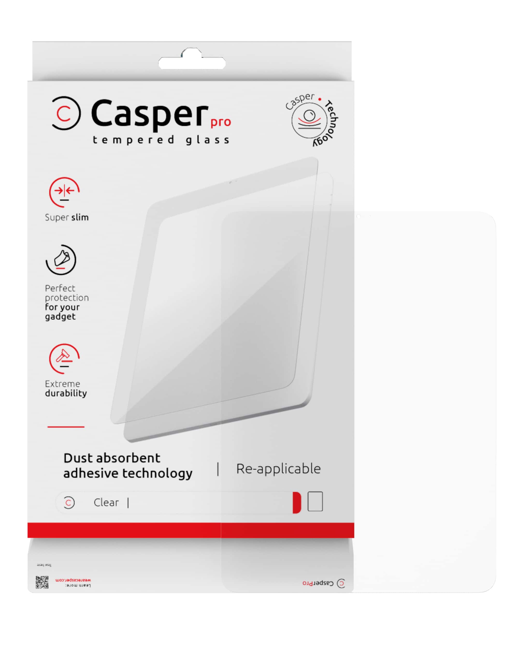 Casper - Tempered Glass Screen Protector Compatible For Sony PlayStation Portal / PlayStation 5 Portal - Clear