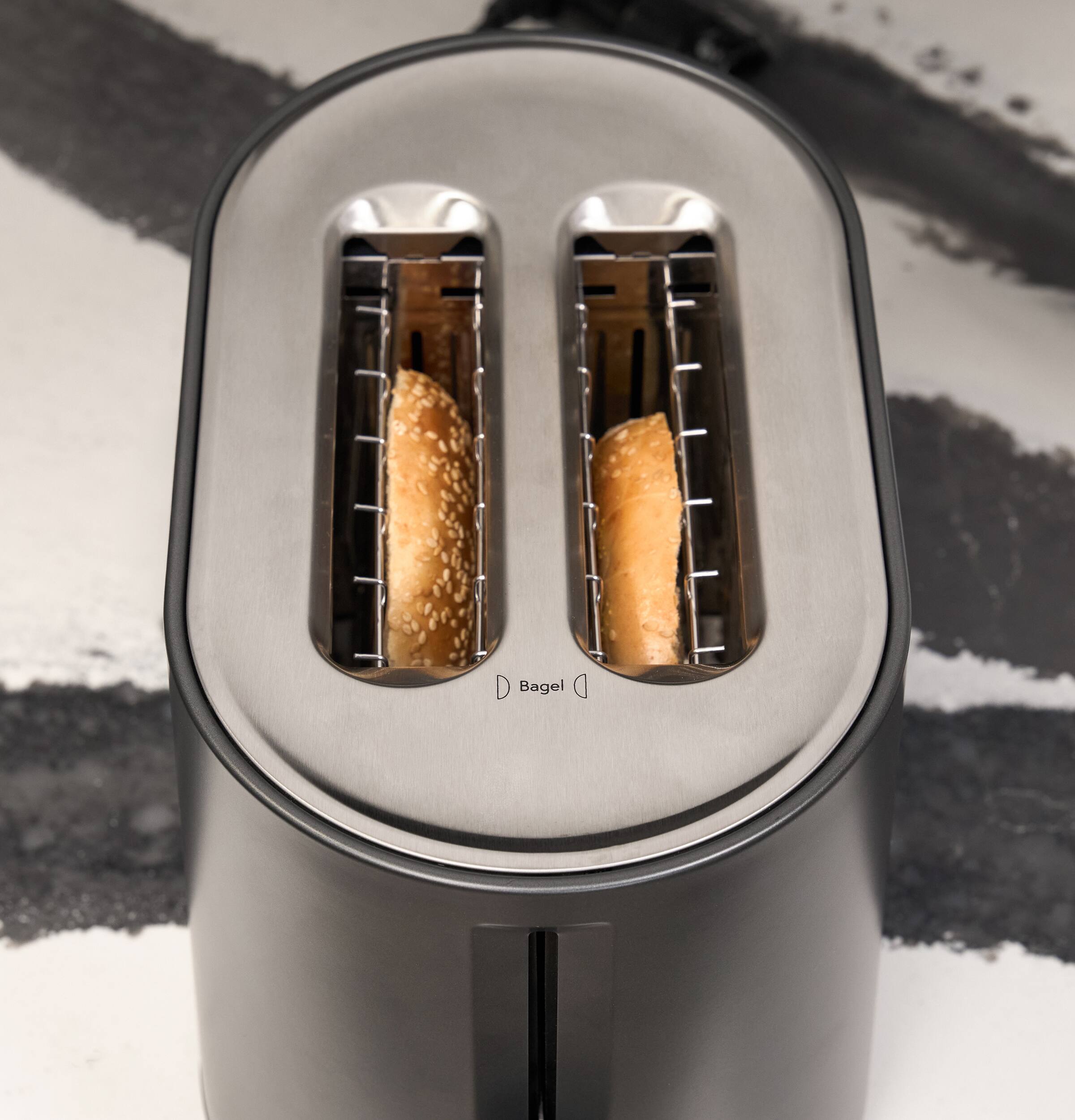 Alt View 18. Café - Express Finish 2-Slice Toaster with Extra Wide Slots and 4 Preset Toasting Functions - Matte Black.