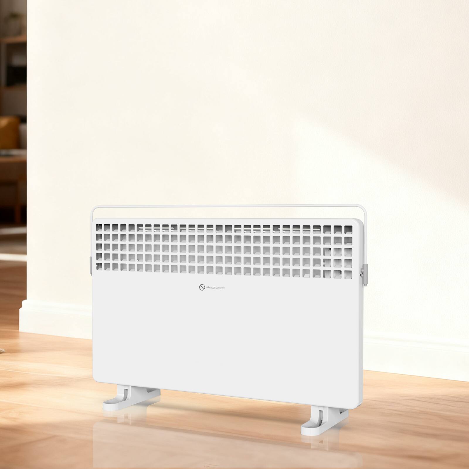 Alt View 2. Winado - 1500W Convection Space Heater,  Floor Mount , Metal Body, with 3 Heat Settings - White.