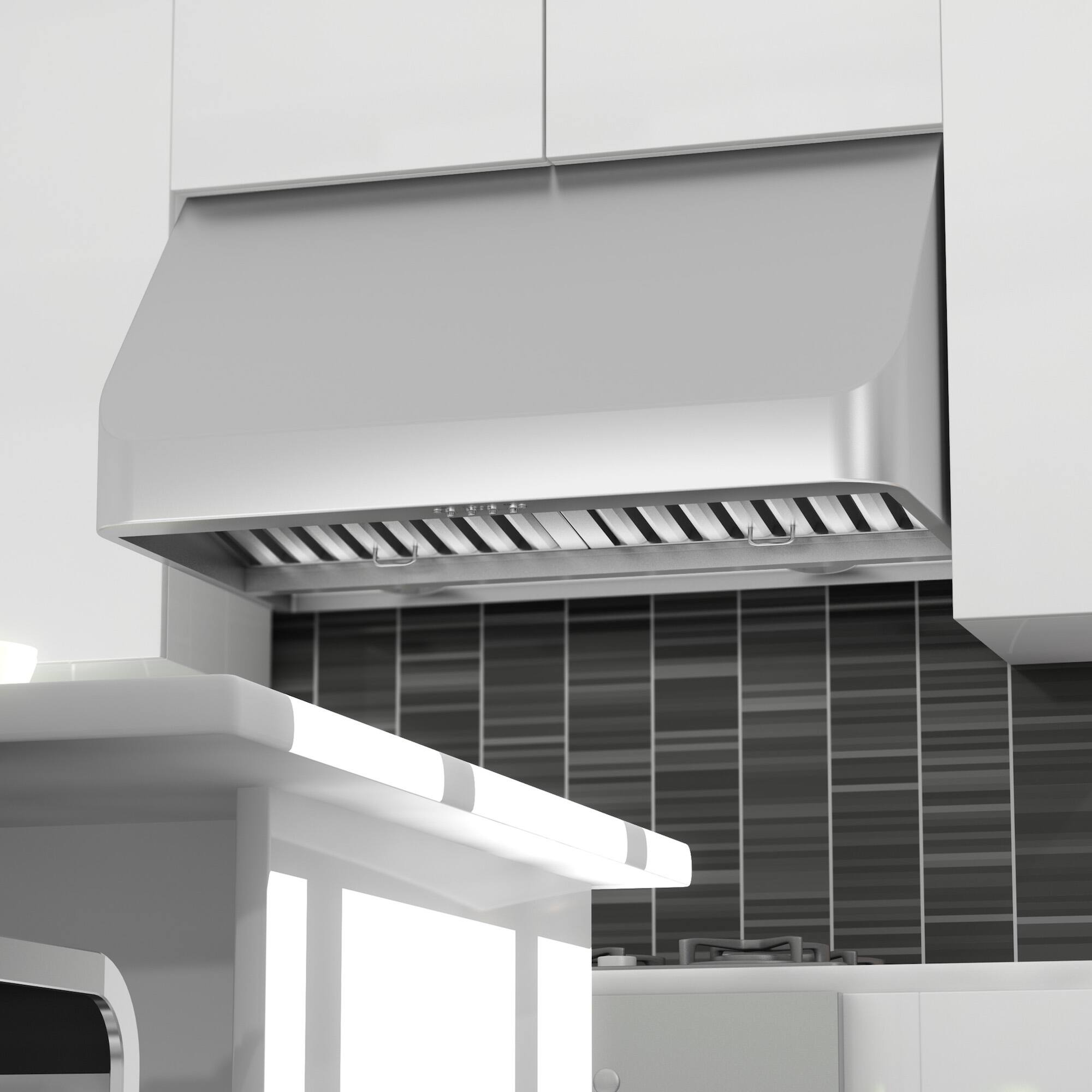Alt View 2. ZLINE - 36" Convertible Vent Under Cabinet Range Hood in Stainless Steel - Brushed Stainless Steel.