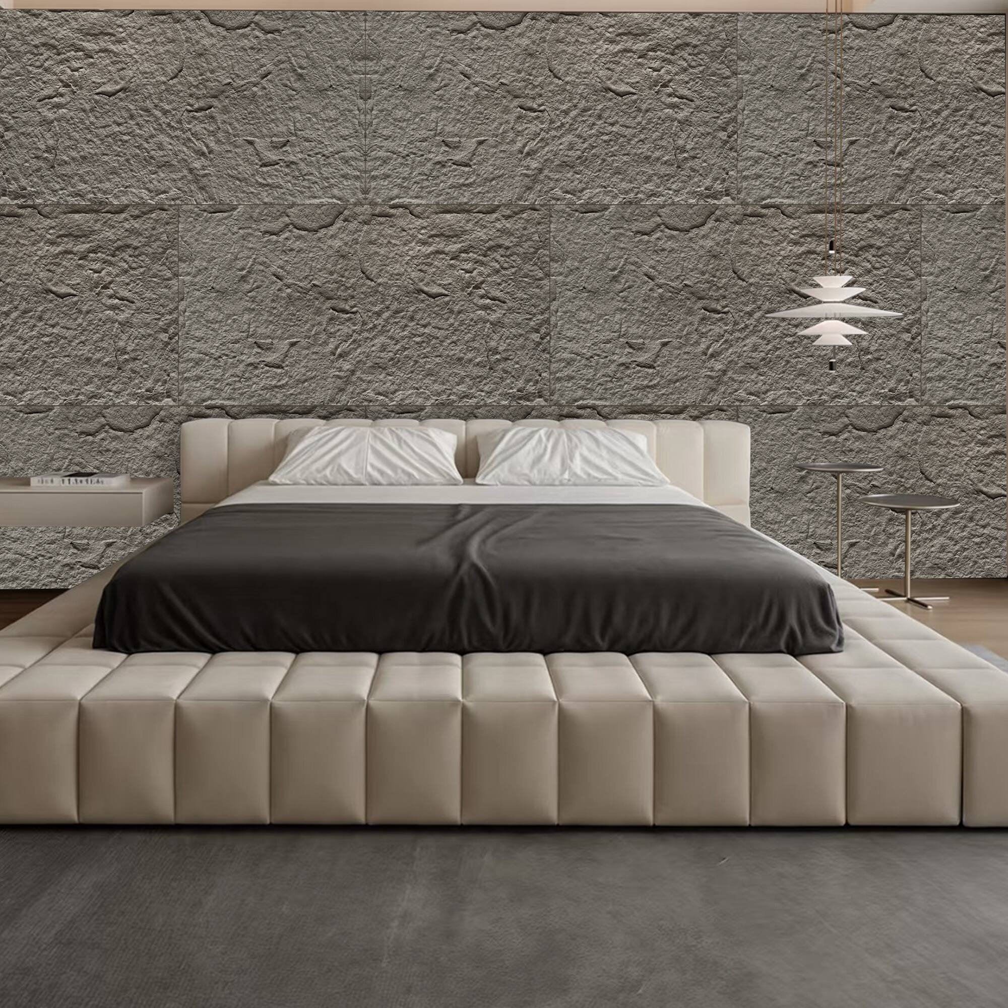 Alt View 2. Boyel Living - 6-Pack 23.62-in x 47.24-in Natural 3D Faux Stone Polyurethane Wall Panel - Natural.