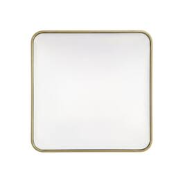 Elegant Decor - Contour Metal Square Mirror 24x24 - Brass