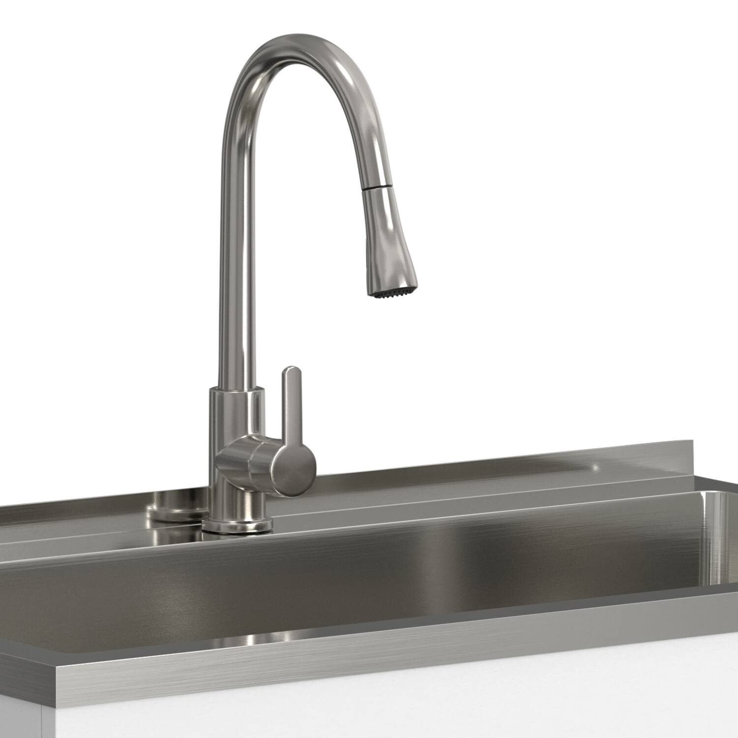 Alt View 7. Simpli Home - Modern Wide Shaker All-In-One 36-inch Laundry Utility Sink and Cabinet - Pure White.