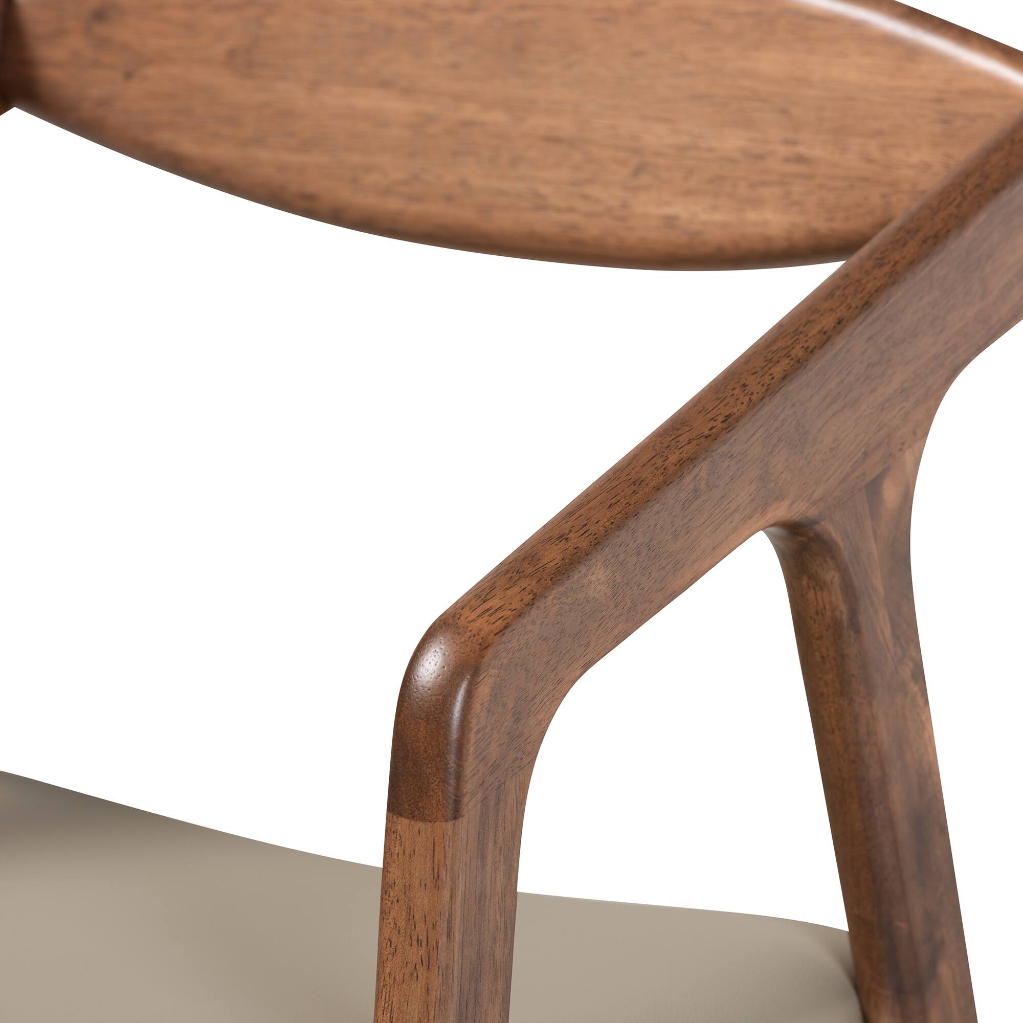 Alt View 1. Baxton Studio - Harland Mid Century Faux Leather Upholstered and Finished Wood 2-Piece Dining Chair Set - Grey/Walnut Brown.