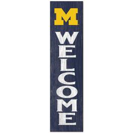 Jardine - Michigan Wolverines 12'' x 48'' Welcome Outdoor Leaner - Blue
