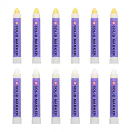 Sakura - Solid Paint Markers, Assorted, 6 White & 6 Yellow, 12 Pack