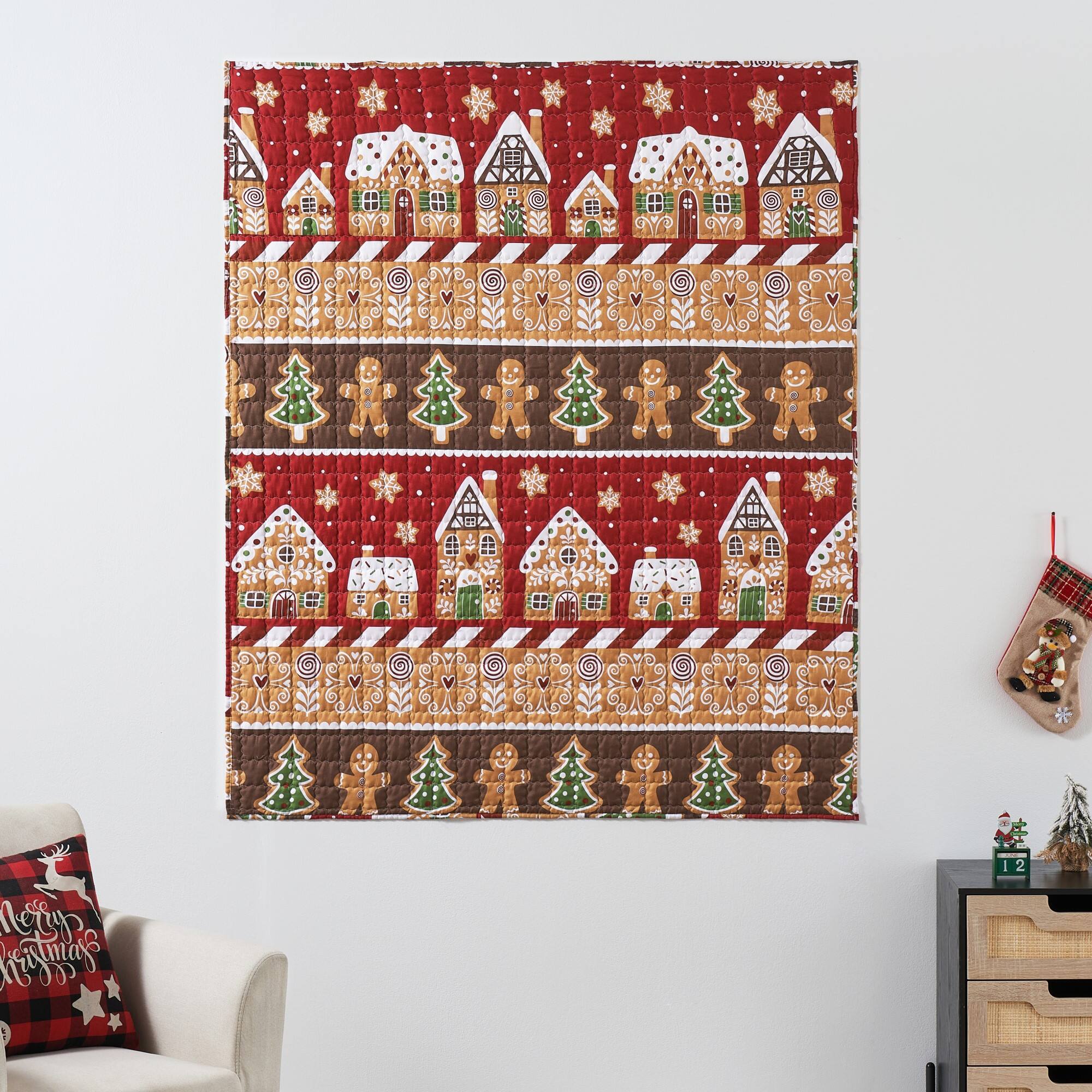 Back. BreeBe - Gingerbread Lane Throw - Red.