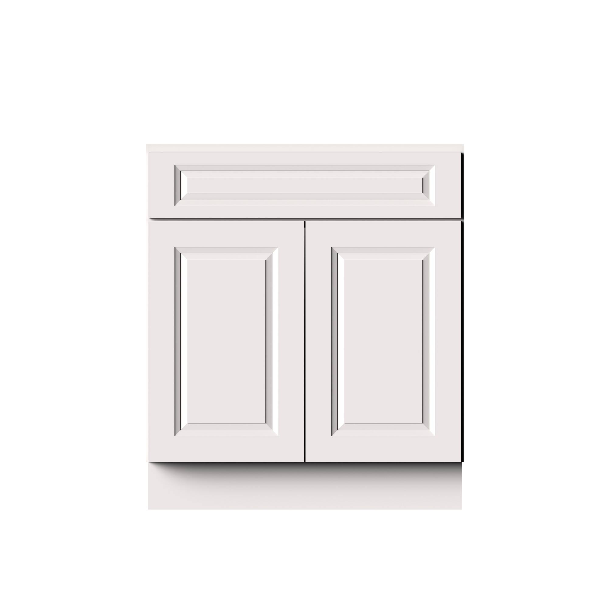 Alt View 1. Boyel Living - 30-in W x 34.5-in H x 24-in D Shaker Sink Kitchen Base Cabinet with Soft-Close Doors - Glacier White.