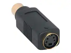 Front. Cable Leader - S-Video Female to RCA Female Adapter, Gold-Plated, Fully Molded - Black.
