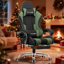 GTPlayer - Gaming Chair Breathable Fabric Ergonomic Computer Desk Chair - Green