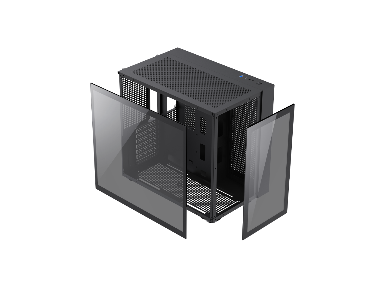 Alt View 10. GAMEMAX - Gamemax Infinity BK USB3.0/Type C Tempered Glass ATX Mid Tower Gaming Case (Fans Not Included) - Black.