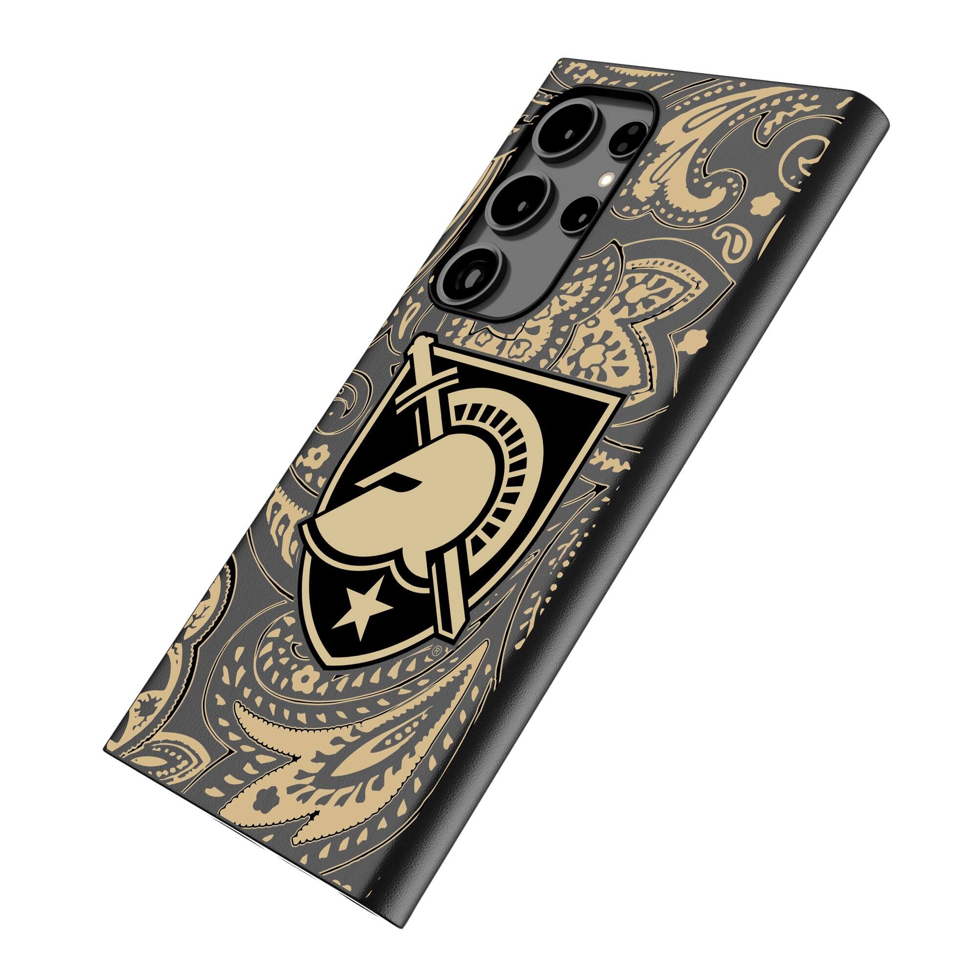 Alt View 1. Keyscaper - Army Black Knights Paisley Galaxy Magnetic Bump Case - S25 Ultra - Black.
