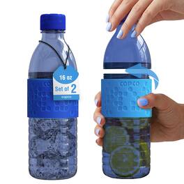 Copco - Water Bottle Set of 2, 16.9 oz -BPA-Free Tritan, Leak Proof - Navy/Blue
