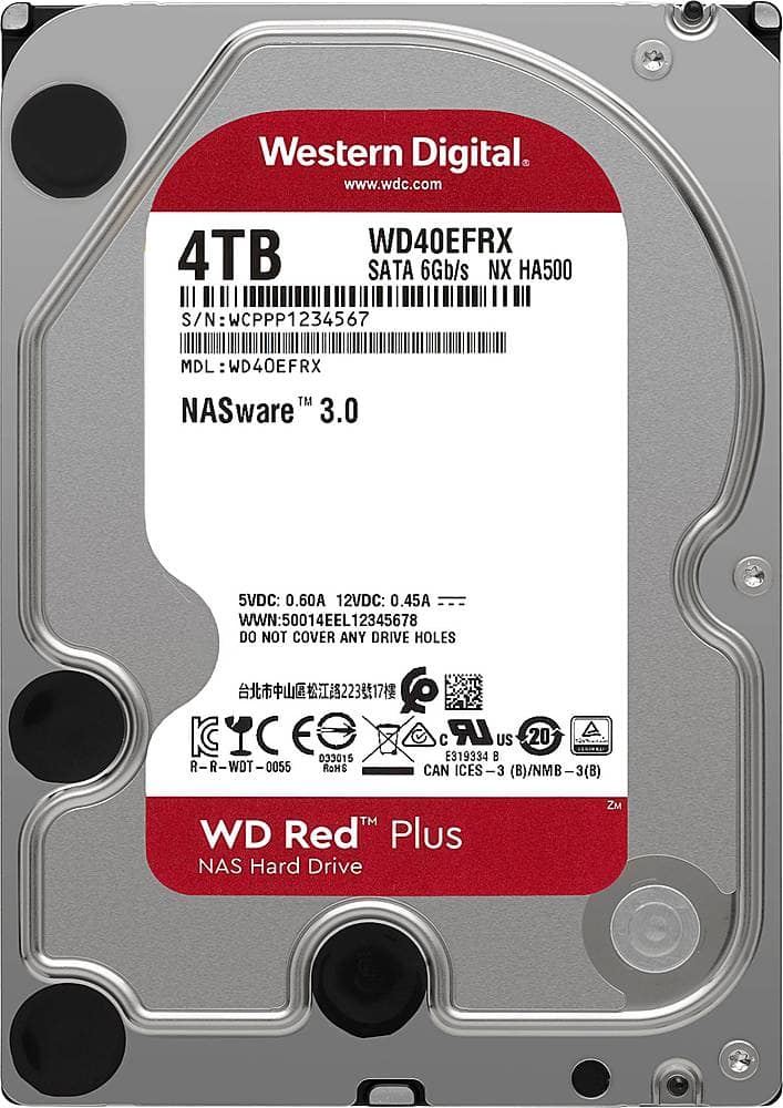 Western Digital WD Red Plus 4TB 4枚セット外付けハードディスク・ドライブ