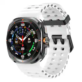 StrapsCo - Motion Strap Silicone Rubber Watch Band For Samsung Galaxy Watch Ultra - White