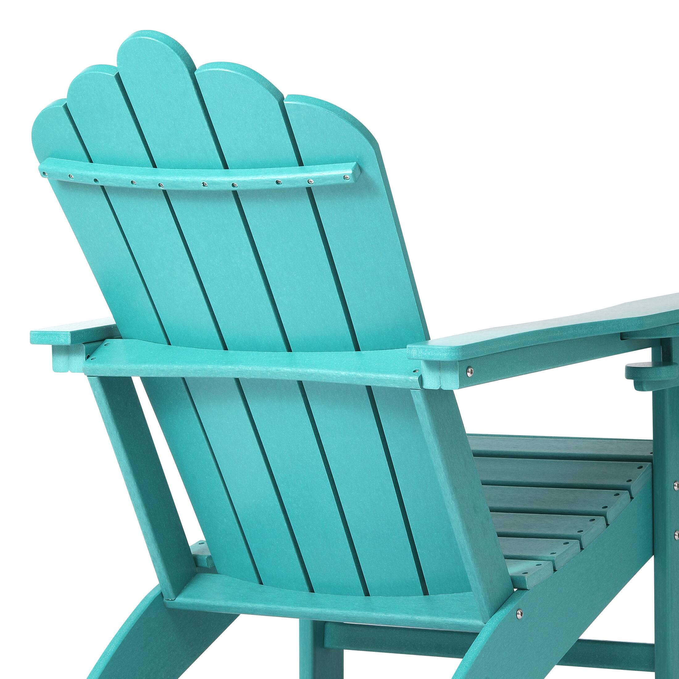 Alt View 2. WestinTrends - WestinTrends Highland Outdoor Patio HDPE Adirondack Chair With Cup Holder - Turquoise.