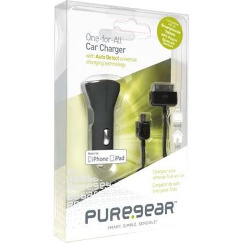Front Standard. PureGear - Auto Adapter - Black.