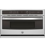 Front. GE Profile - Advantium 30" Built-In Single Electric Wall Oven with Microwave - Stainless Steel.