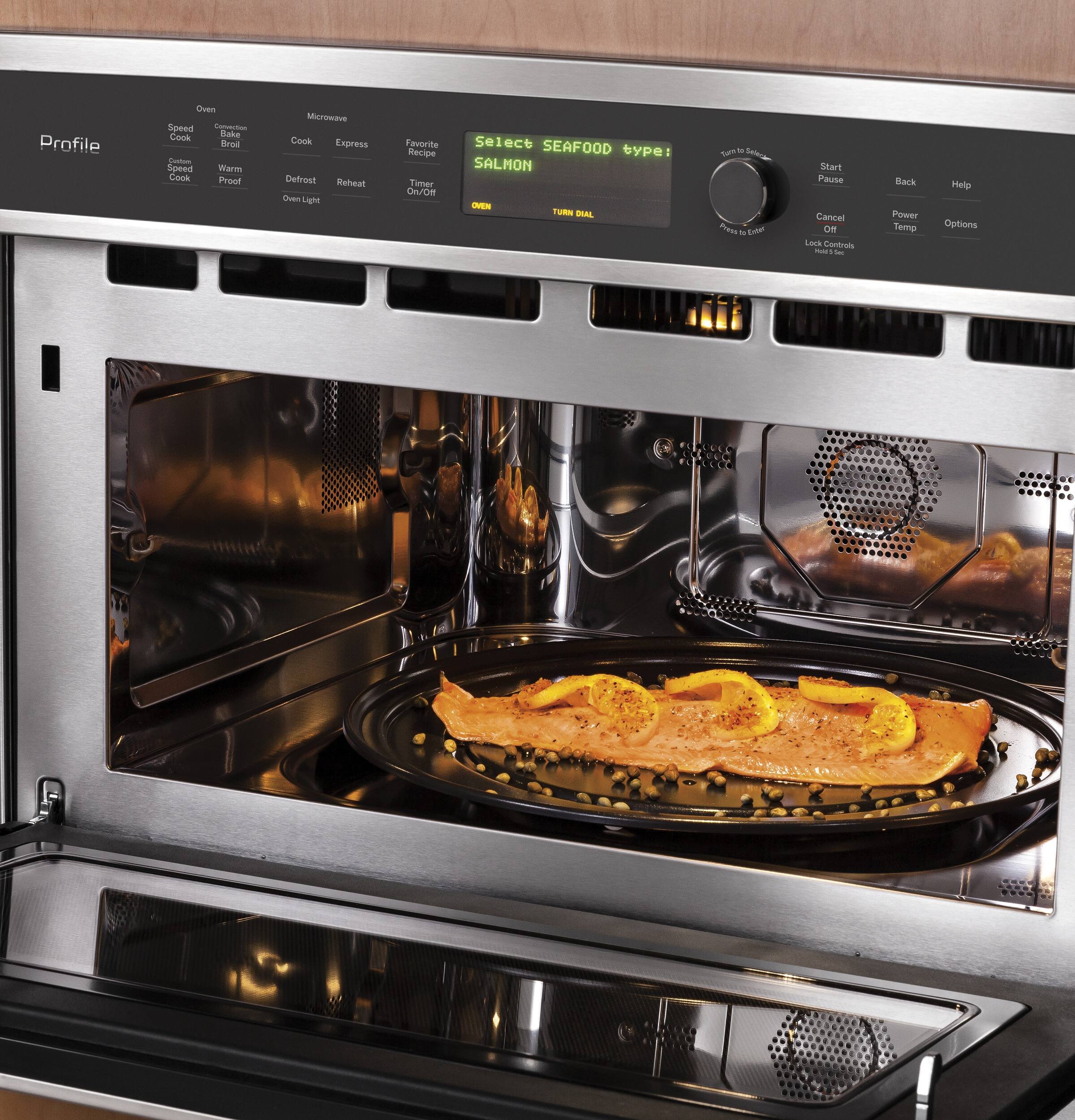 Alt View 14. GE Profile - Advantium 30" Built-In Single Electric Wall Oven with Microwave - Stainless steel.