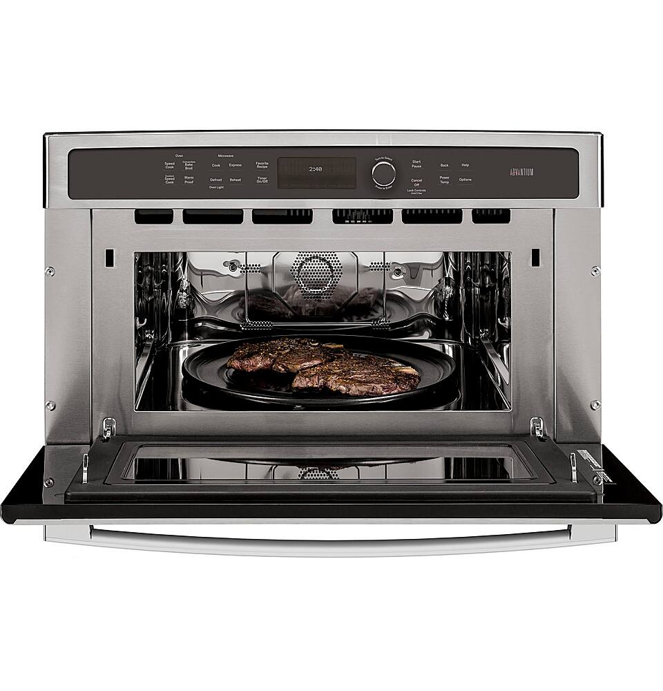 Alt View 19. GE Profile - Advantium 30" Built-In Single Electric Wall Oven with Microwave - Stainless steel.