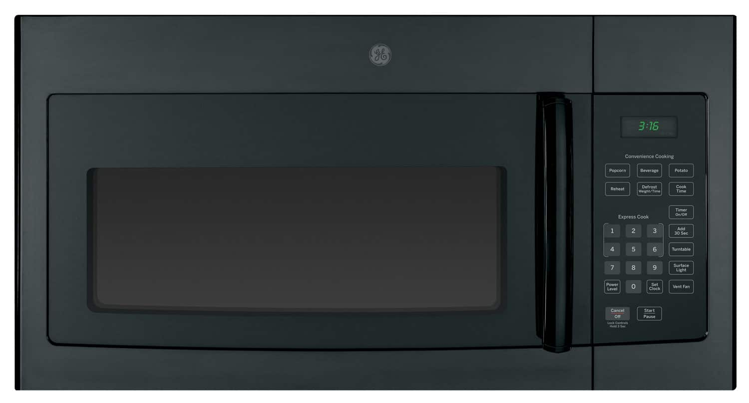 Ge 1.6 cu ft over the range store microwave black