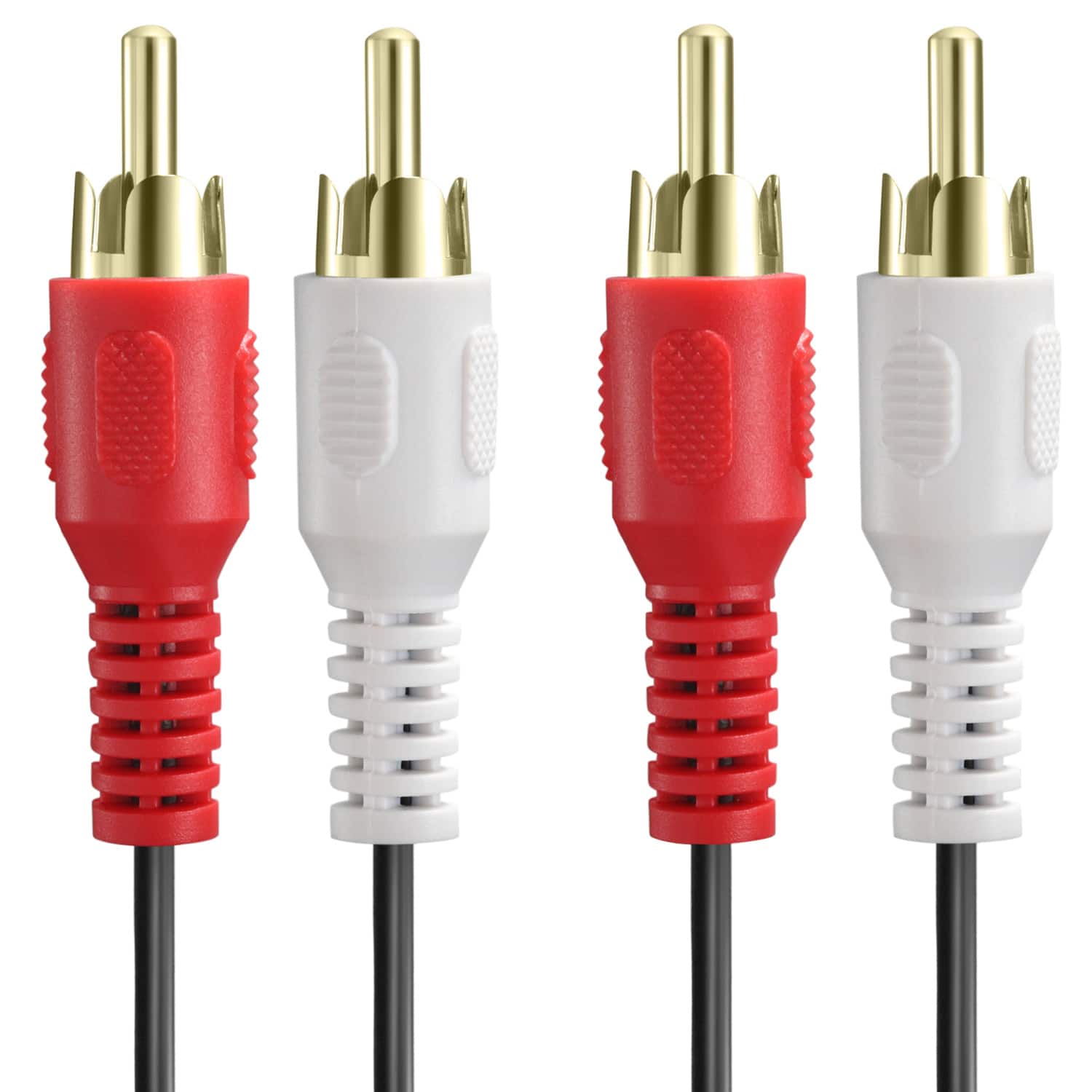 Fosmon - Gold-Plated Dual RCA Audio Cable - 6FT, Male to Male, 2RCA to 2 RCA Cable - Multicolored