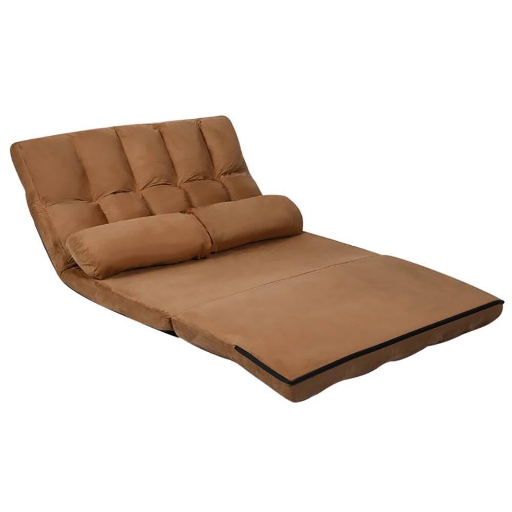 Back. Kadyn - Floor Chair, Sofa Chair, Floor Seat,6-Position Foldable Floor Sofa Bed with Detachable Cloth Cover-Brown - Brown.