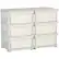 Front. Qaba - 3 Tier Kids Storage Unit, 6 Drawer Chest Toy Organizer, Plastic Bins, Bedroom, Nursery, Living Room, Toddlers - Cream White.