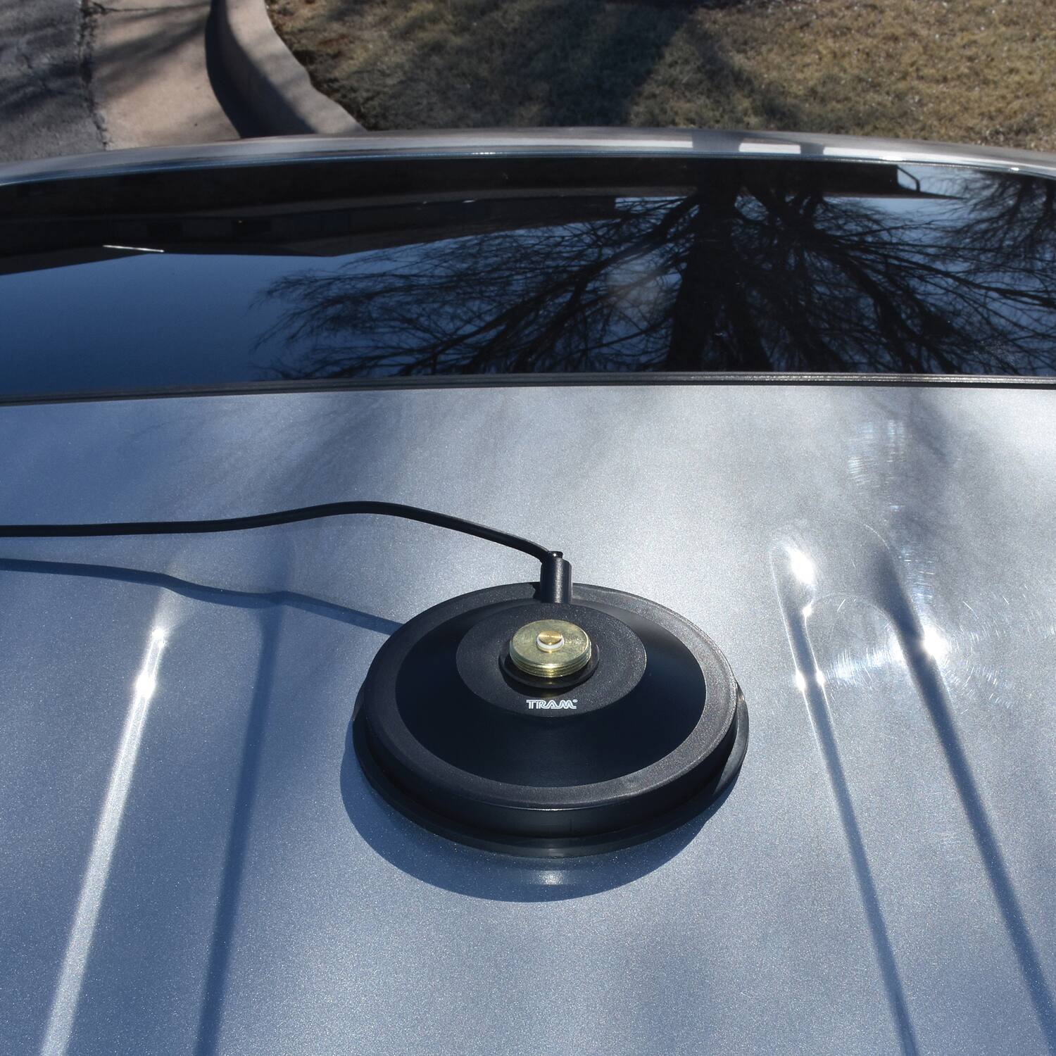 Alt View 2. Tram - 5-1/2-Inch ABS NMO Magnet Mount with RG58 Coaxial Cable and UHF PL-259 Connector - Black.