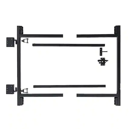 Front. Adjust-A-Gate - Adjust-A-Gate Steel Frame Gate Building Kit, 36"-60" Wide Opening Up To 4' High - Black.