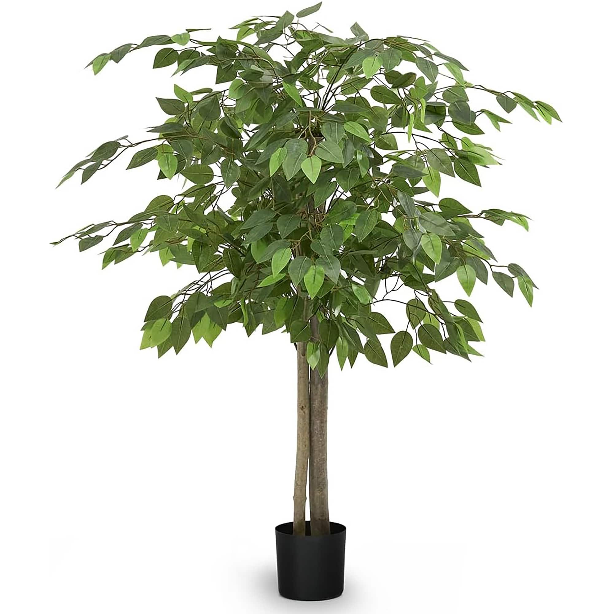 Maia Shop - Artificial Ficus Tree 3.5 ft. Tall Tropical Home Decoration, 41 Inches - Green