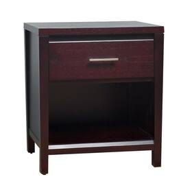 Manhattan Lane - Wooden Nightstand with One Drawer and One Shelf - Brown