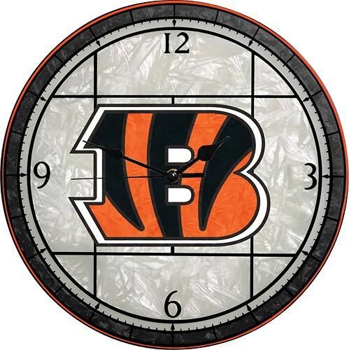 Front Standard. Memory Company - Cincinnati Bengals Glass Clock.
