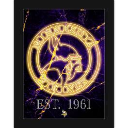 Fan Creations - Minnesota Vikings 12'' x 16'' Framed Circle Logo Print - Black