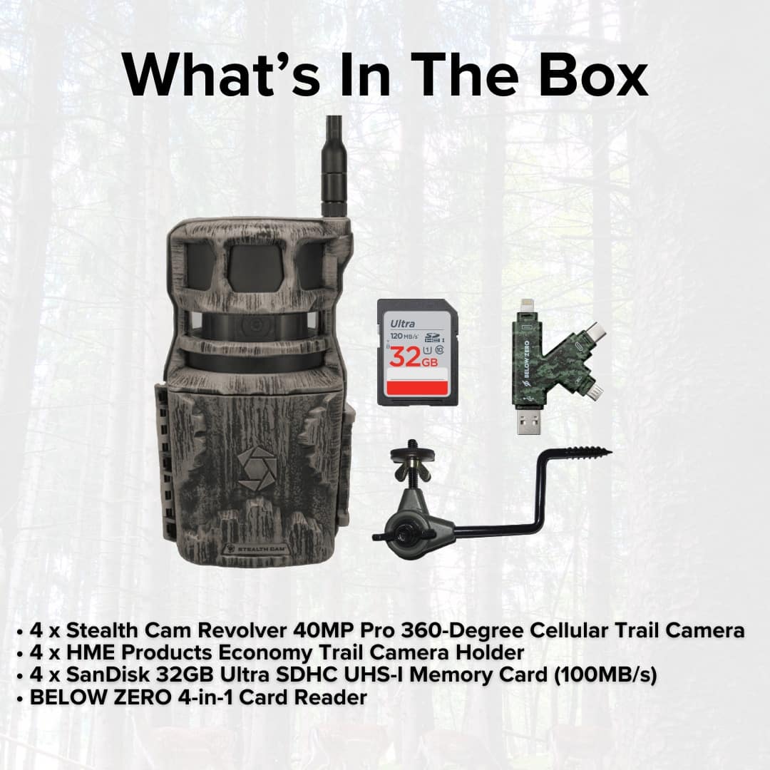 Stealth Cam - Revolver 40MP Pro 360-Degree Cellular Trail Camera w Mount (4-Pack) price history on PriceWatchPro
