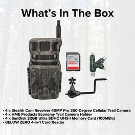 Stealth Cam - Revolver 40MP Pro 360-Degree Cellular Trail Camera w Mount (4-Pack)