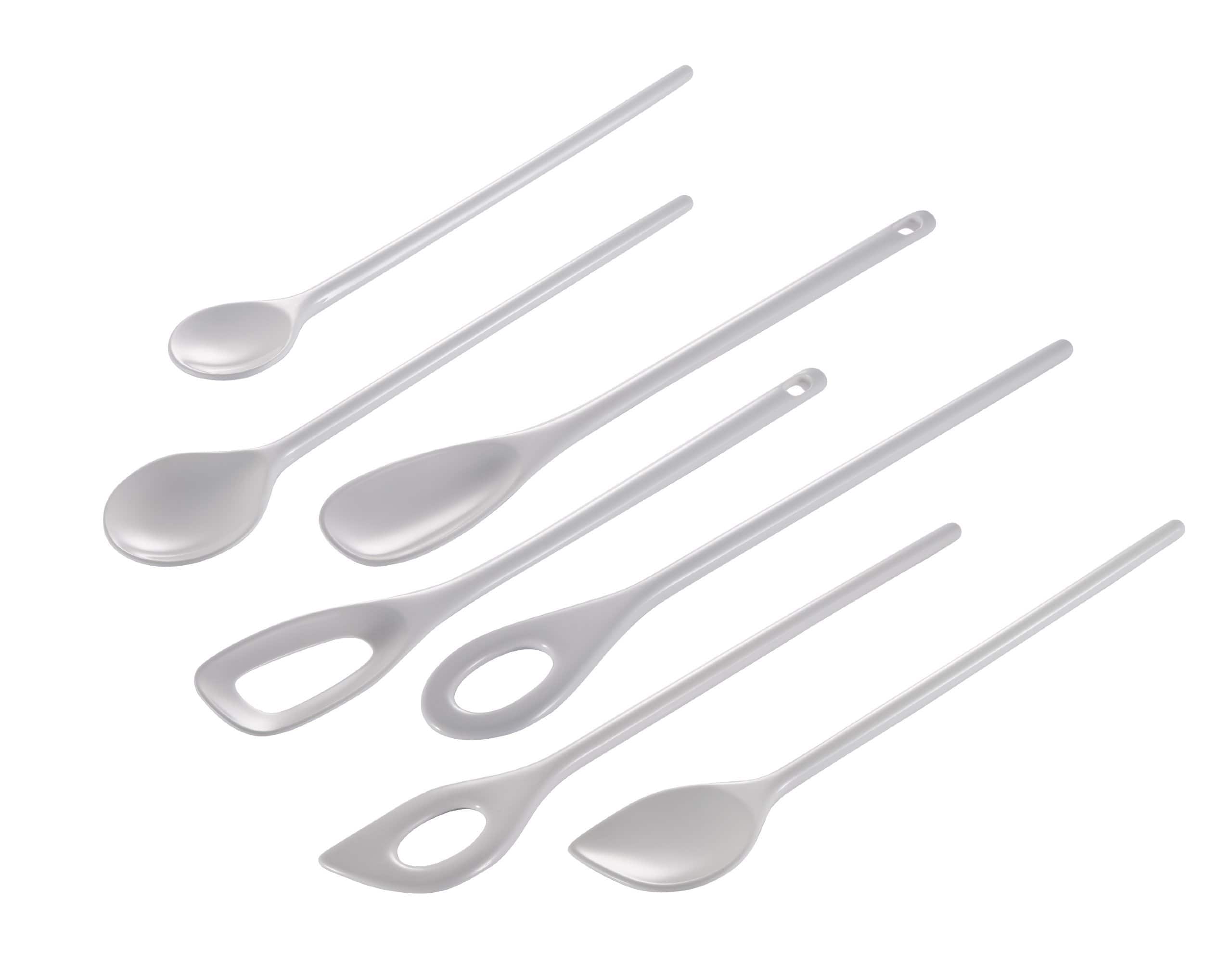 Hutzler - 7 Piece Melamine Mixing Spoon Set - White