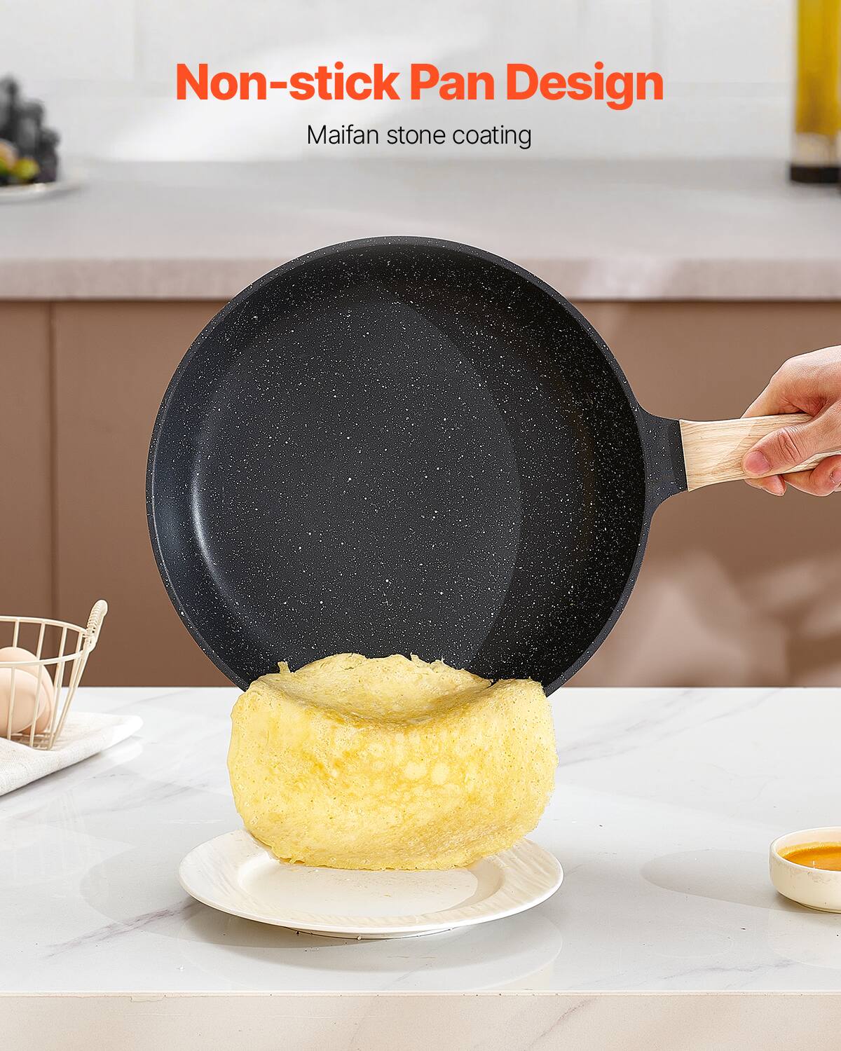 Non-stick Pan Design  
Maifan stone coating