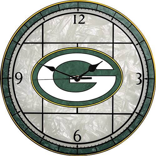 Front Standard. Memory Company - Green Bay Packers Glass Clock.