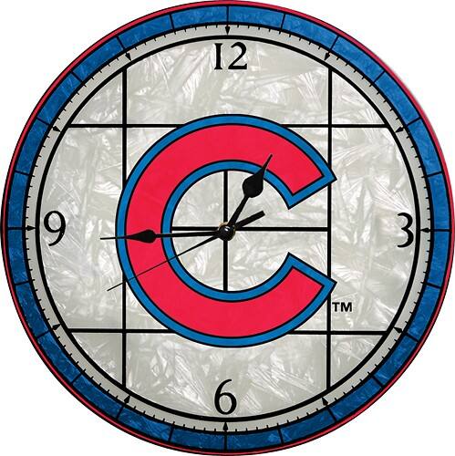 Front Standard. Memory Company - Chicago Cubs Glass Clock.