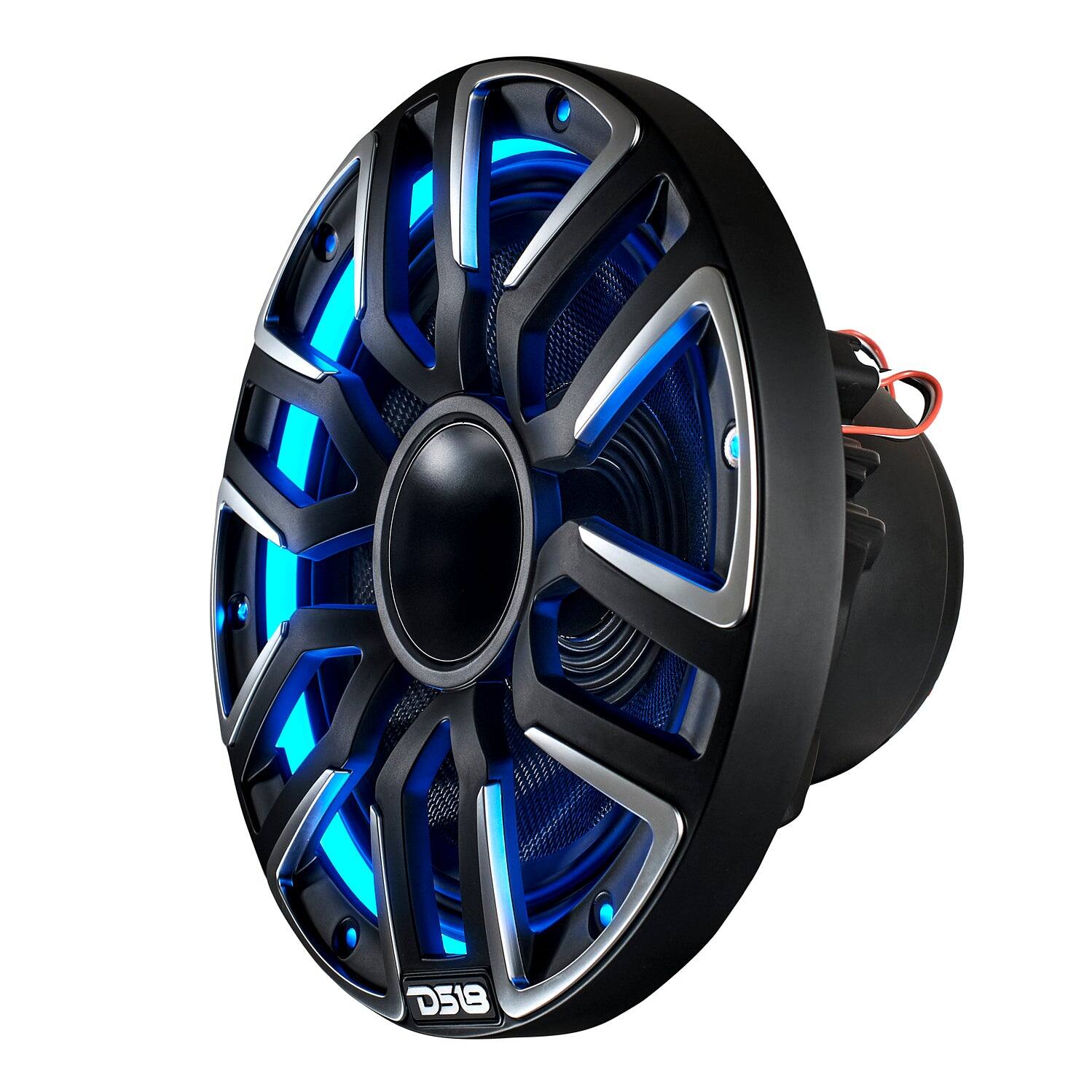 Left. DS18 Audio - 8" Hybrid Coaxial Speaker With Kevlar Cone, Compression Driver and Neodymium Magnet | 200W RMS 4-Ohm - Black.