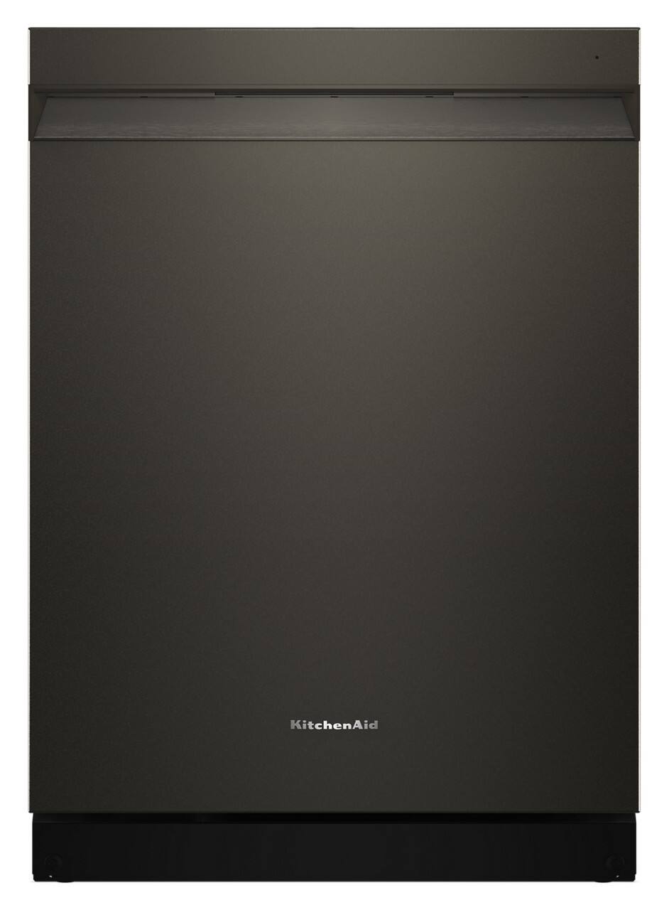 Front. KitchenAid - 24" Top Control Built-In Dishwasher with Third Rack and ProDry System - Black Ore.