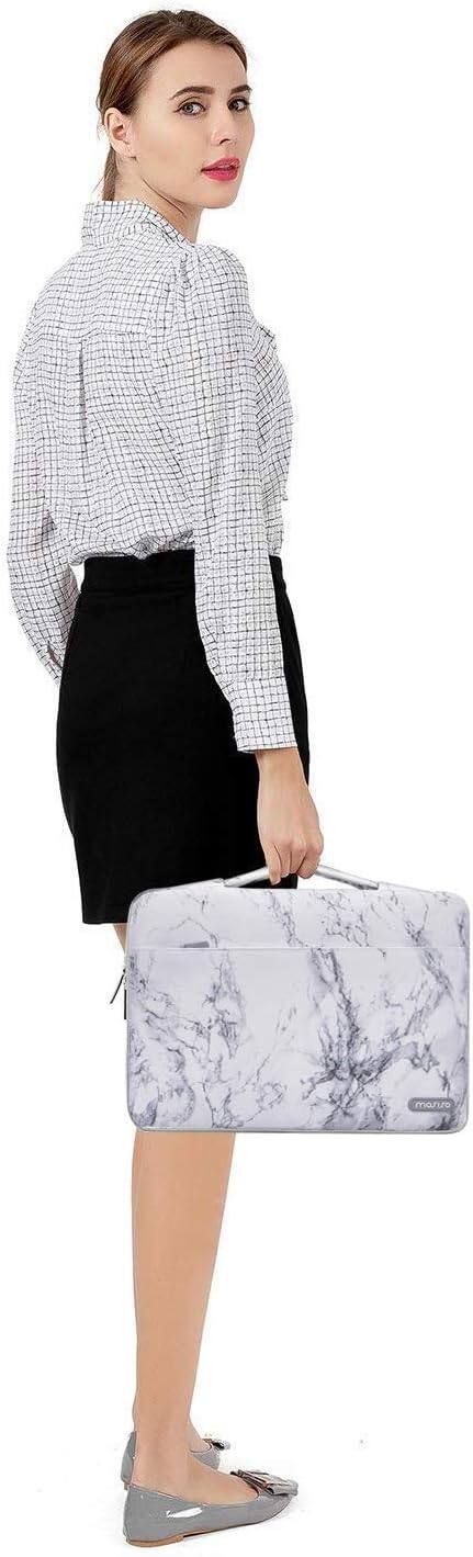 Alt View 3. mosiso - 5-in-1 MacBook Air 13 Case and Sleeve Kit A2337/A2179/A1932 - White Marble.