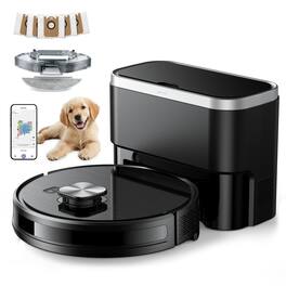 Teendow - Robot Vacuum and Mop Combo, 11500Pa Powerful Suction, LiDAR Smart Mapping, Self-Emptying Base (90-Day), 160 Min Runtime - Black