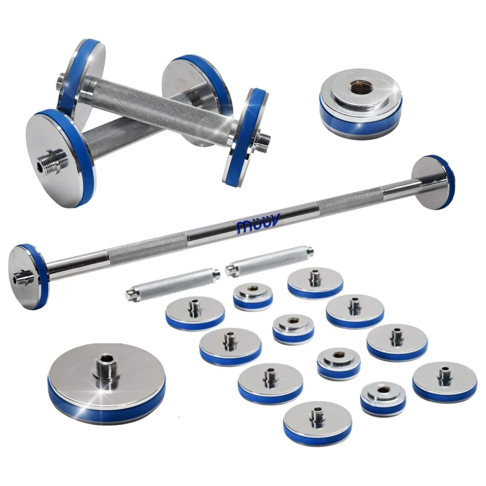 Stamina Products - müüv Adjustable Barbell Set, 2in1 Dumbbell System for Home Gyms - Silver