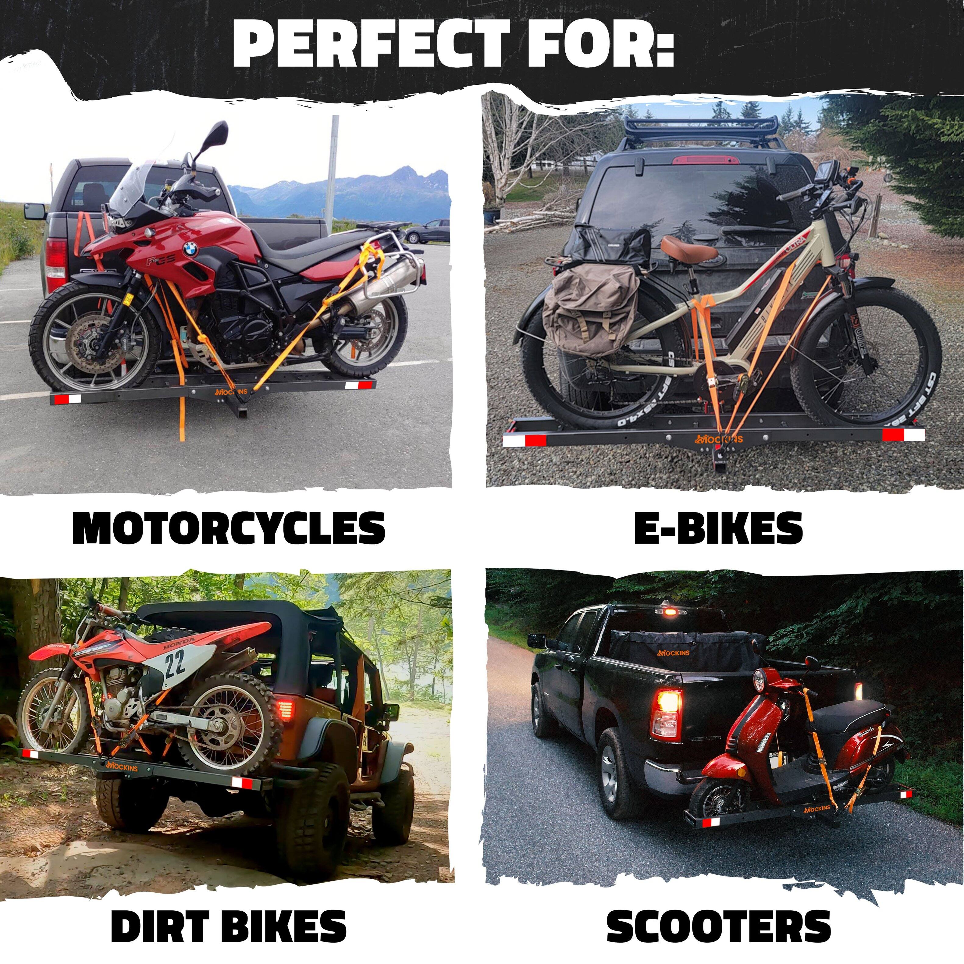 PERFECT FOR:

MOTORCYCLES

E-BIKES

DIRT BIKES

SCOOTERS