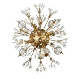 Elegant Lighting - Vera 19 Inch Crystal Starburst Wall Sconce In - Gold