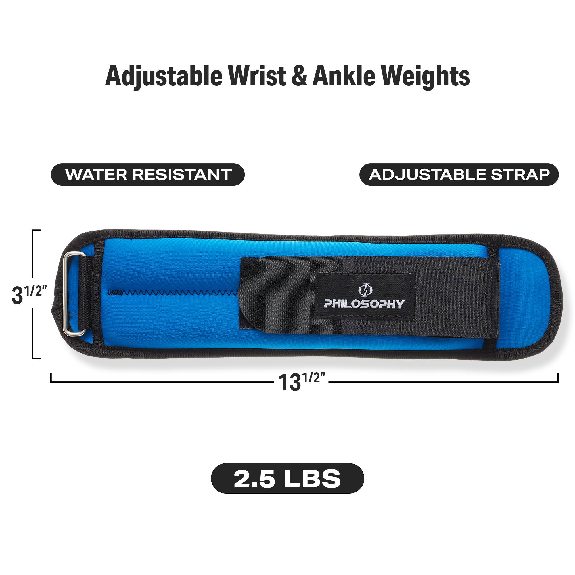 Adjustable Wrist & Ankle Weights

WATER RESISTANT

ADJUSTABLE STRAP

3 1/2"

PHILOSOPHY

13 1/2"

2.5 LBS