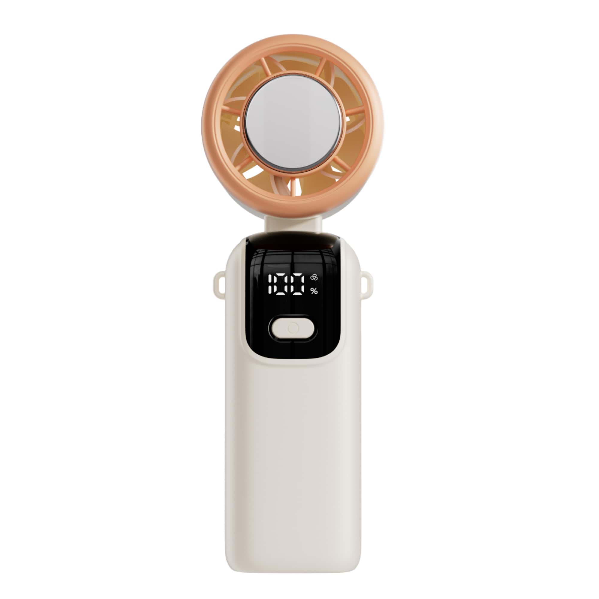 Cluzine - Beige Handheld Portable Fan with Ice Ceramic Refrigeration,4000mAh, LED Display, 90° Adjustable