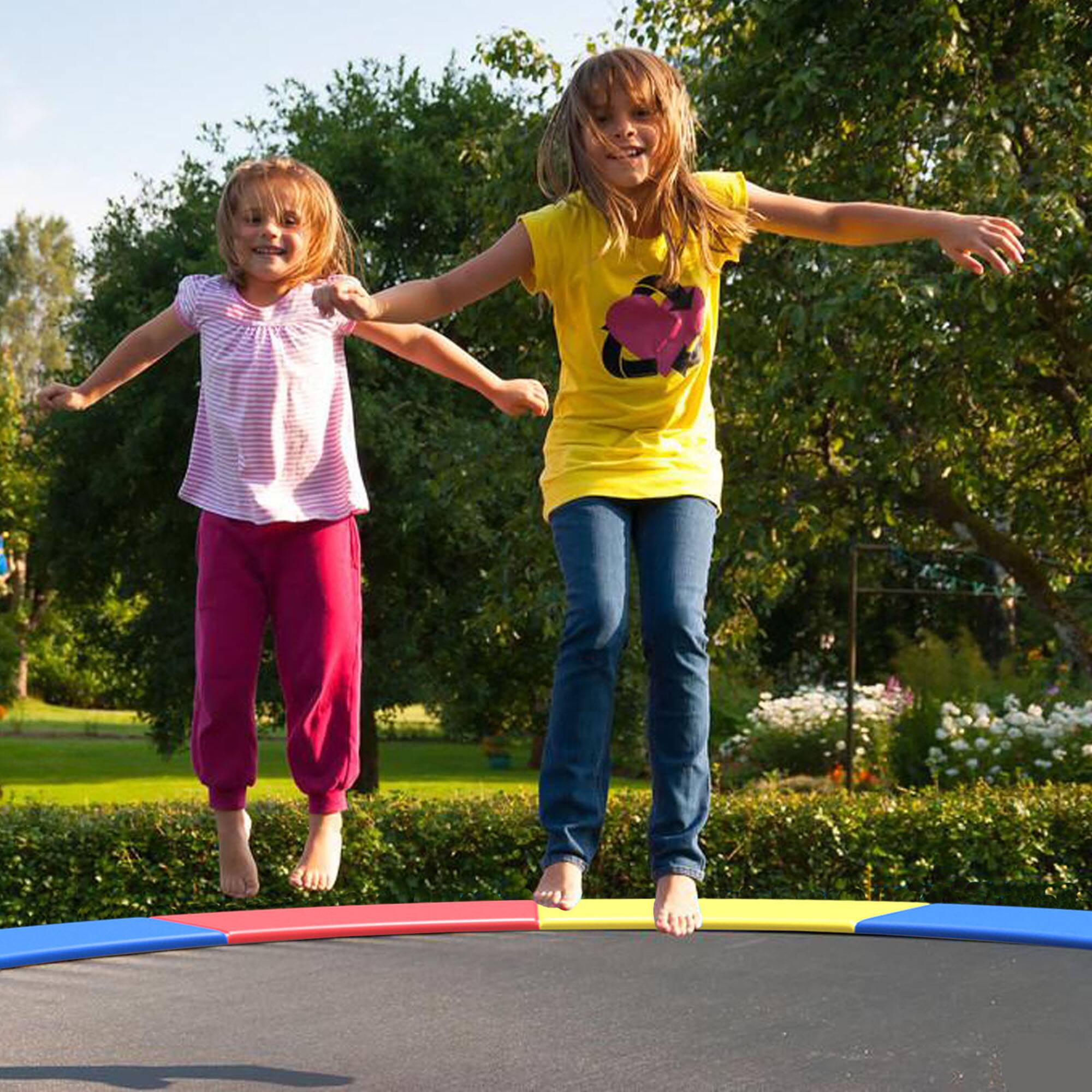 Alt View 3. Gymax - Gymax 12FT Trampoline Replacement Safety Pad Universal Trampoline Cover Multi-color - Multi-color.